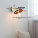 Axyaa Walnut Wood LED Wall Light Fixture with Pull Chain Switch