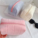 Axyaa Plush Cosmetic Storage Bag - Portable Travel Makeup Toiletry Pouch