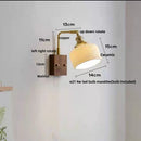 Axyaa Rotating LED Wall Light Fixture - Wood and Copper Bedside Lamp