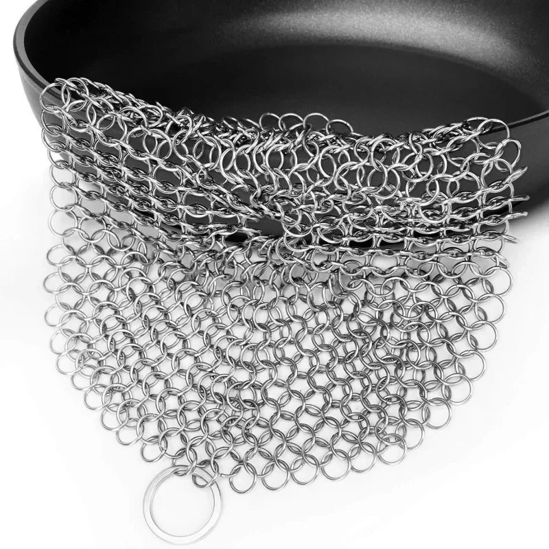 Axyaa Cast Iron & Stainless Steel Cleaner Brush Scrubber Pad Kitchen Gadget