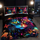 Axyaa Kitten & Mushroom Duvet Set - Soft & Breathable Bedding for Home & Dorm