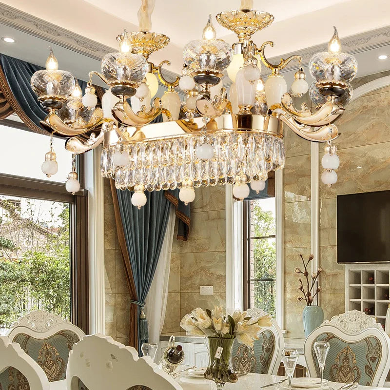 Axyaa European Crystal Chandelier for Living Room, Bedroom, Dining Room