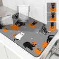 Axyaa Halloween Kitchen Draining Mat: Absorbent & Antiskid.