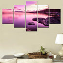 Axyaa Nature Purple Sunset Lake Canvas Wall Art Home Decor Painting