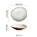 Axyaa Flame-Killed Ceramic Irregular Plate Restaurant Sushi Salad Pasta Molecular Cuisine Tableware