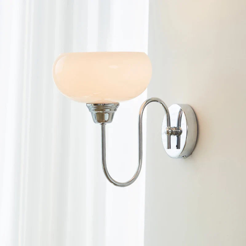 Axyaa French Cream Glass Wall Lamp - Medieval Bauhaus Style