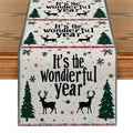 Axyaa Christmas Deer Table Runner - Farmhouse Dining Decor