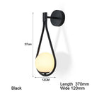 Axyaa Frosted Glass Ball Wall Light Black Copper LED Wall Lamp