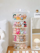 Acrylic Doll Figure Display Box for Labubu Transparent Vinyl Plush Dolls - Axyaa
