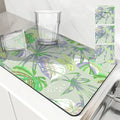 Tropical Leaf Kitchen Drying Mat Quick Dry Drain Pad for Axyaa Brand
