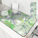 Tropical Leaf Kitchen Drying Mat Quick Dry Drain Pad for Axyaa Brand