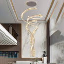Axyaa Crystal Chandelier Stair Pendant Living Room Lighting Home Interior Light