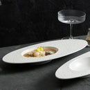 Axya White Ceramic Oval Dinner Soup Plate Snack Pasta Sushi Home Tableware
