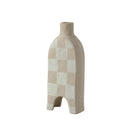 Axyaa Geometric Check Pattern Ceramic Vase for Stylish Home Decor