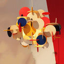 Axyaa Wooden Chandelier: Nordic Bau Pendant Lamp for Kids Room, Dining Room, Shop, or Coffee Decor