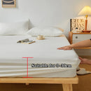 Axyaa Solid Color Cotton Fitted Bed Sheet for Single Double King Queen Bed