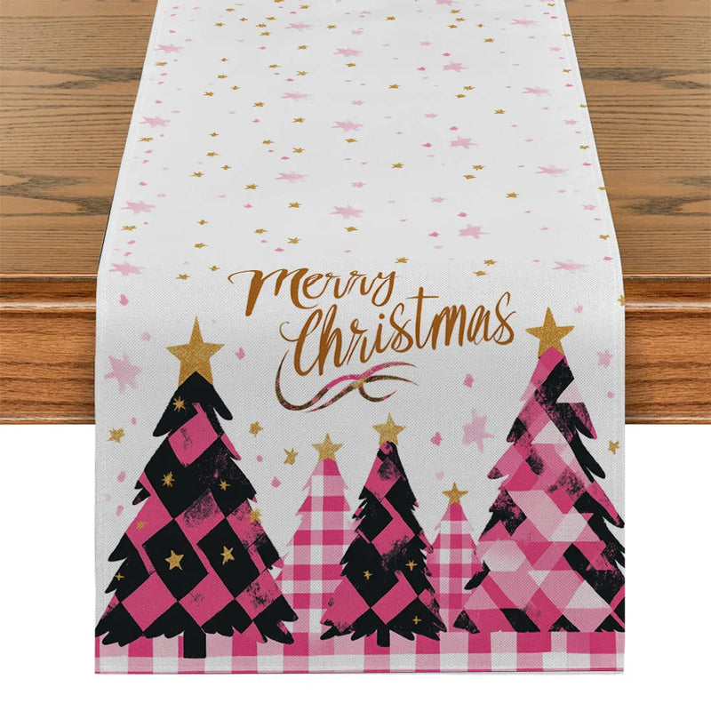 Axyaa Christmas Tree Stars Table Runner