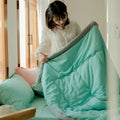 Axyaa Summer Quilt: Solid Color Washed Cotton Single Bed Thin Quilt