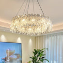 Axyaa Glass Crystal Chandelier: Modern Minimalist Luxury Pendant Light for Home Decor