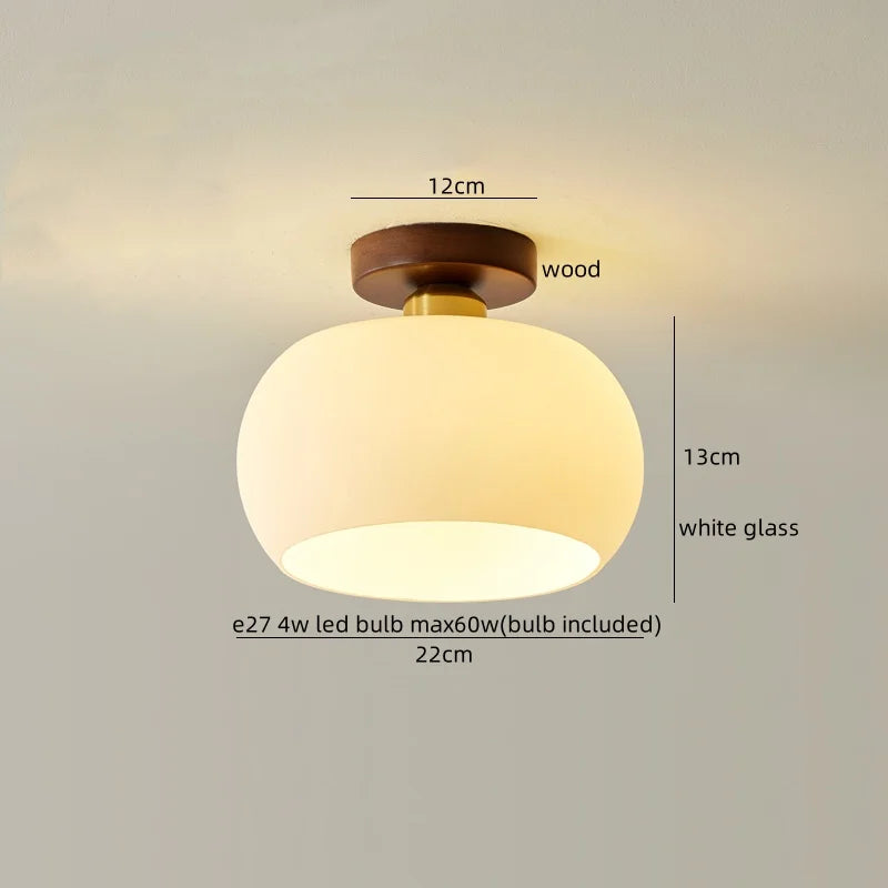 Axyaa Cream LED Ceiling Lamp Halloween Decor Cotton Nordic Lights Fixtures