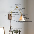 Axyaa Modern LED Wall Light Fixture Walnut Wood Rotatable Glass Bedside Lamp
