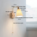 Axyaa Walnut Brass LED Wall Sconce Nordic Modern Bedside Lamp Rotatable Stair Light