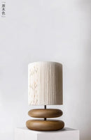 Axyaa Walnut Wood Bedside Table Lamp - Japanese Style Retro Solid Wood Designer