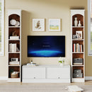 Axyaa 5-Tier Slim Cube Bookcase: 70.9" Tall Modern Corner Display Shelves for Home