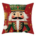 Nutcracker Pillowcase by Axyaa: Festive Christmas Room Decor & Sofa Cushion Cover