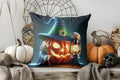 Axyaa Halloween Castle and Pumpkin Decor Pillow Cover for Sofa, Bedroom, Car