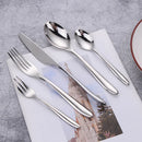 Axyaa Stainless Steel Cutlery Set | Mirror Finish Flatware Knife Fork Spoon Dining Set