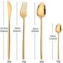 Axyaa Gold Stainless Steel Cutlery Set - 24Pcs Western Tableware Kit