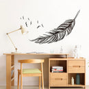 Axyaa Carved Feather Wall Stickers - Home Decor Self Adhesive Living Room Decals