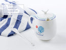 Axyaa Blue Fish Milk Cup - Real Bone  Ceramic Anime Mug