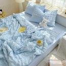 Axyaa Seersucker Quilted Summer Comforter | Machine Washable Refreshing Blanket