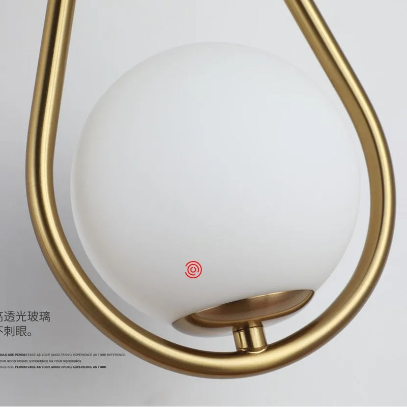 Axyaa Glass Ball LED Wall Lamp Modern Nordic Luxury Bedroom Lighting Fixtures