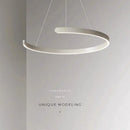 Axyaa Modern Semicircular LED Chandelier for Dining Living Bedroom in Black White