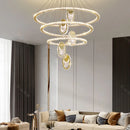 Axyaa Crystal Chandelier Stair Pendant Lamp Living Room Interior Lighting
