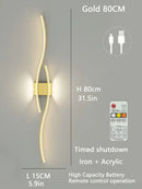 Axyaa Modern Gold/Black Remote Control Wall Lights for Bedroom and Living Room