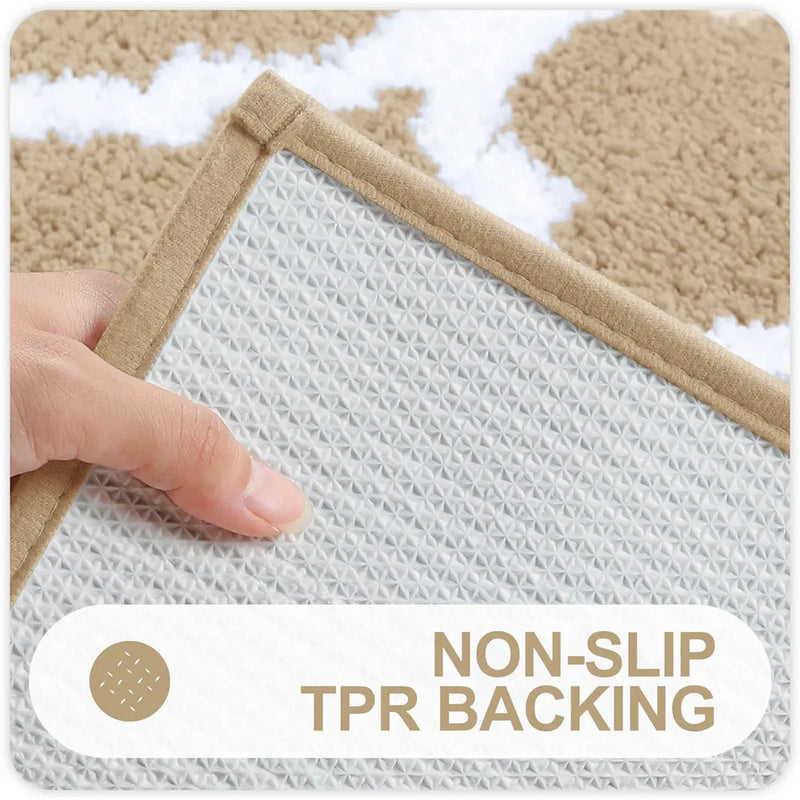 Axyaa Plush Microfiber Bath Mat: Super Absorbent, Non-Slip, Luxurious Carpet
