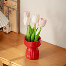 Axyaa Red Ceramic Vase: Elegant Living Room Decor & High-End Ornament