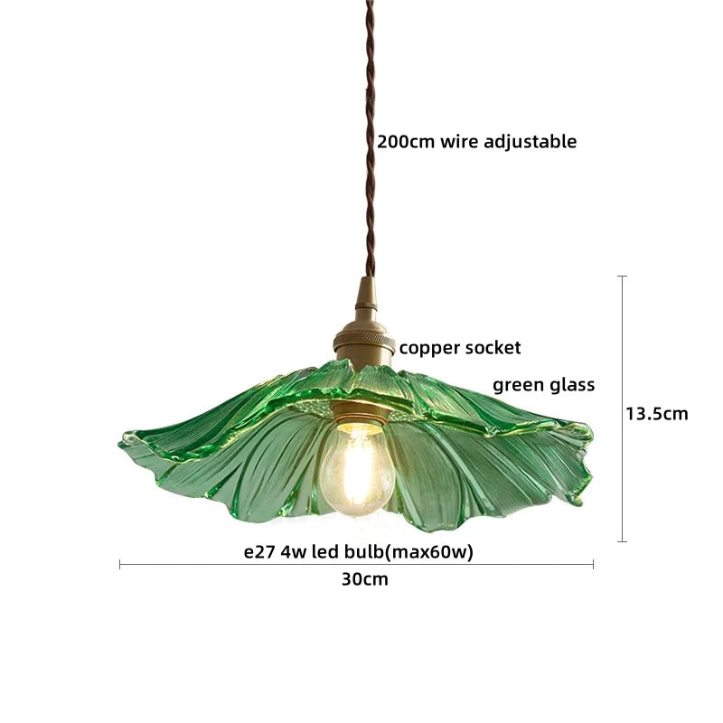 Axyaa Clear Glass LED Pendant Lamp with Knob Switch - Modern Copper Hanglamp