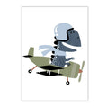 Axyaa Cartoon Vehicle & Dinosaur Canvas Wall Art for Boys Room