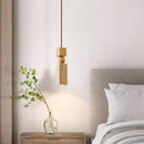 Axyaa Yellow Cave Stone Wood Pendant Light - Japanese Wabi Sabi Style - Retro Creative Design