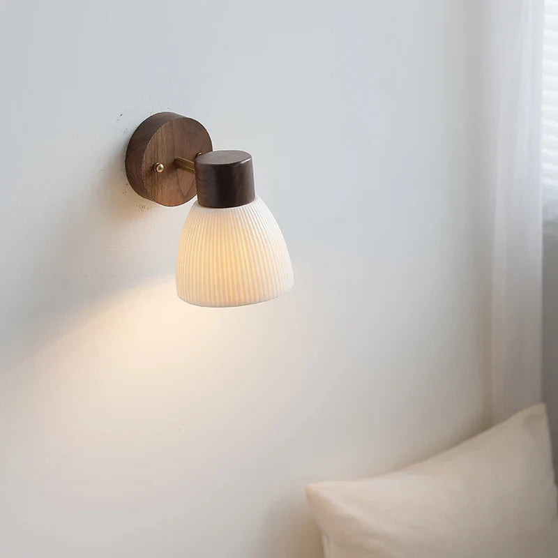 Axyaa White Ceramic LED Wall Lamp for Living Room, Bathroom, Stair Light