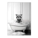 Nordic Elephant Giraffe Bathtub Wall Art Canvas by Axyaa