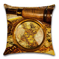 Axyaa Pirate Treasure Map Magnifier Print Throw Pillow Cover 45X45CM