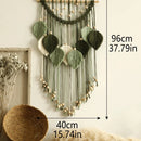 Axyaa Leaf Macrame Wall Hanging Brown Green Home Decor Boho Aesthetic Gift