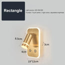 Axyaa USB Interface Dimmable LED Wall Lamp With Switches, Modern Metal Body & Acrylic Lampshade