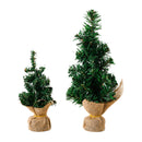 Axyaa Mini Tabletop Christmas Tree Burlap Base Home Office Holiday Decor